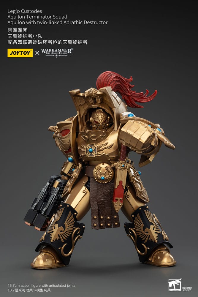 Warhammer The Horus Heresy Actionfigur 1/18 Legio Custodes Aquilon Terminator Squad Aquilon with twin-linked Adrathic Destructor 14 cm Image 6