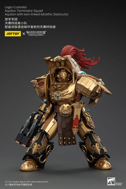Warhammer The Horus Heresy Actionfigur 1/18 Legio Custodes Aquilon Terminator Squad Aquilon with twin-linked Adrathic Destructor 14 cm Image 6