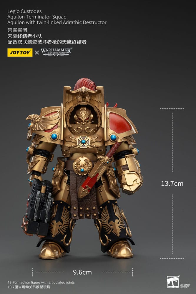 Warhammer The Horus Heresy Actionfigur 1/18 Legio Custodes Aquilon Terminator Squad Aquilon with twin-linked Adrathic Destructor 14 cm Image 9