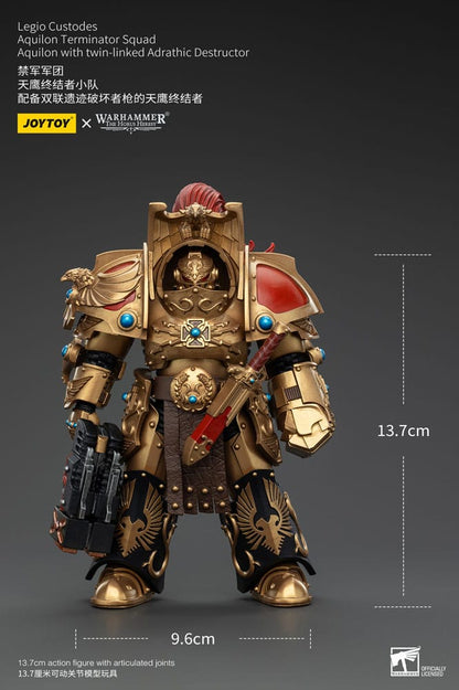 Warhammer The Horus Heresy Actionfigur 1/18 Legio Custodes Aquilon Terminator Squad Aquilon with twin-linked Adrathic Destructor 14 cm Image 9