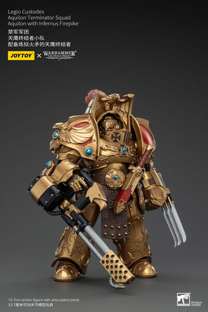 Warhammer The Horus Heresy Actionfigur 1/18 Legio Custodes Aquilon Terminator Squad Aquilon with Infernus Firepike 14 cm Image 2