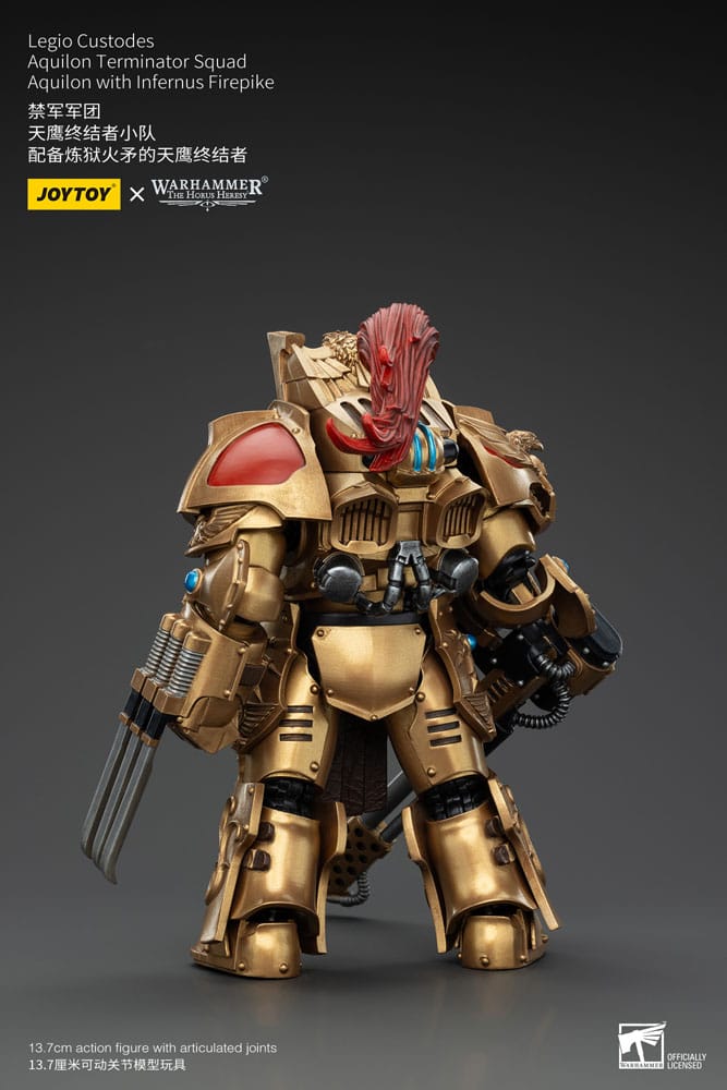 Warhammer The Horus Heresy Actionfigur 1/18 Legio Custodes Aquilon Terminator Squad Aquilon with Infernus Firepike 14 cm Image 3