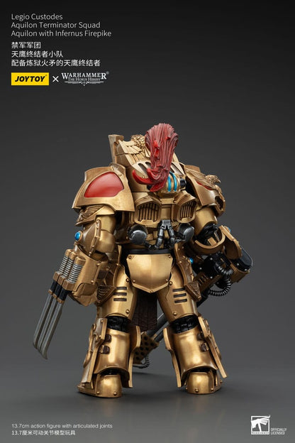 Warhammer The Horus Heresy Actionfigur 1/18 Legio Custodes Aquilon Terminator Squad Aquilon with Infernus Firepike 14 cm Image 3
