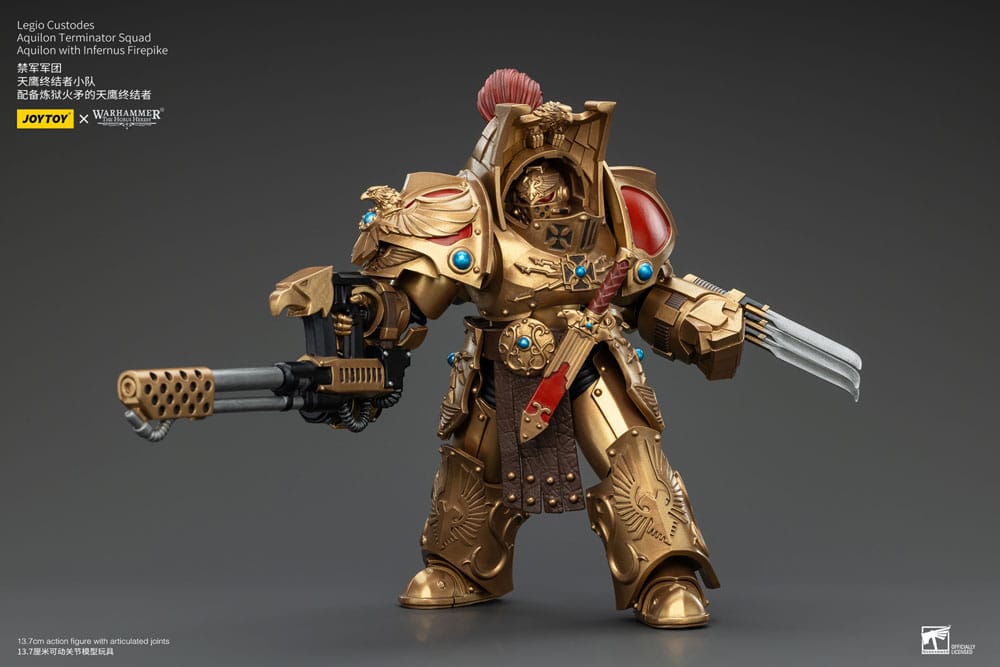 Warhammer The Horus Heresy Actionfigur 1/18 Legio Custodes Aquilon Terminator Squad Aquilon with Infernus Firepike 14 cm Image 4