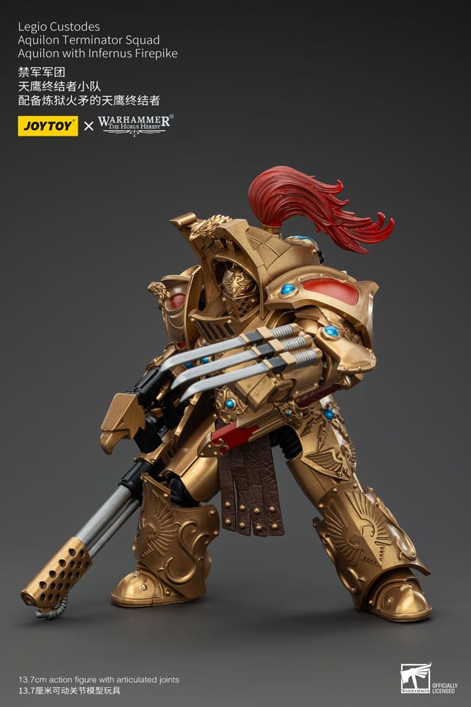 Warhammer The Horus Heresy Actionfigur 1/18 Legio Custodes Aquilon Terminator Squad Aquilon with Infernus Firepike 14 cm Image 6