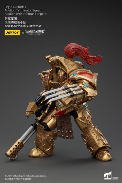 Warhammer The Horus Heresy Actionfigur 1/18 Legio Custodes Aquilon Terminator Squad Aquilon with Infernus Firepike 14 cm Image 6