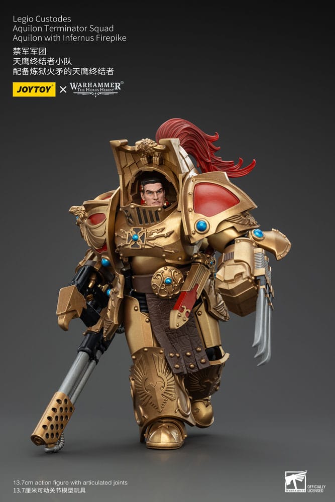 Warhammer The Horus Heresy Actionfigur 1/18 Legio Custodes Aquilon Terminator Squad Aquilon with Infernus Firepike 14 cm Image 7