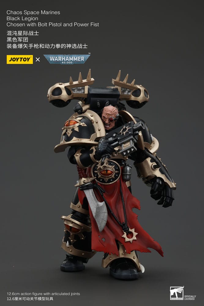 Warhammer 40k Actionfigur Chaos Space Marines Black Legion Chosen with Bolt Pistol and Power Fist 20 cm Image 7