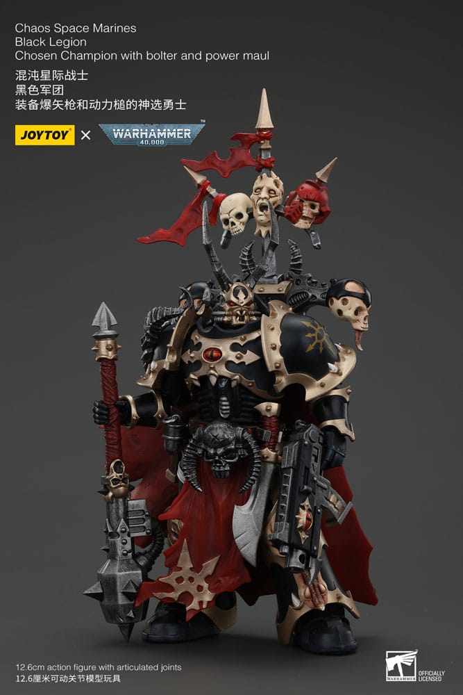 Warhammer 40k Actionfigur Chaos Space Marines Black Legion Chosen Champion with bolter and power maul 20 cm Image 3