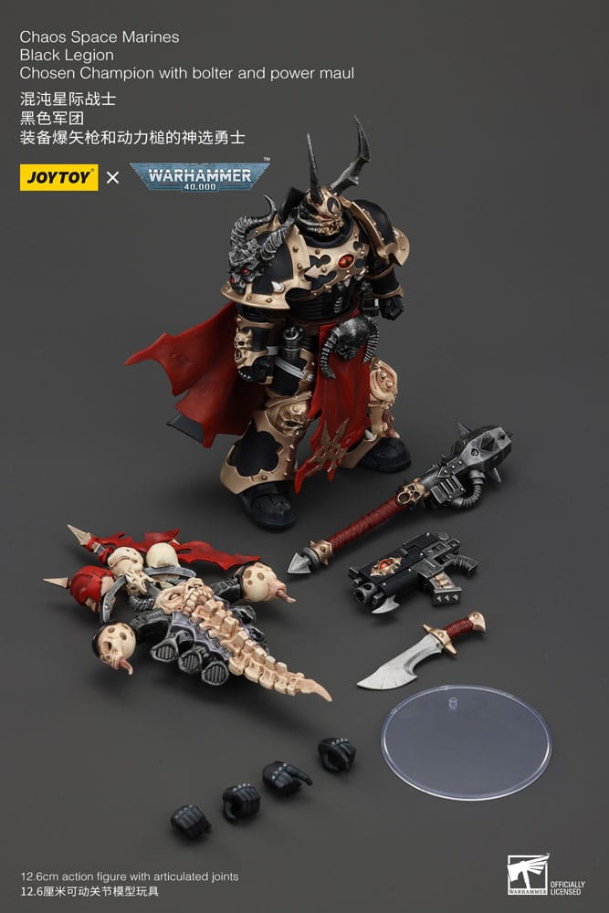 Warhammer 40k Actionfigur Chaos Space Marines Black Legion Chosen Champion with bolter and power maul 20 cm Image 8