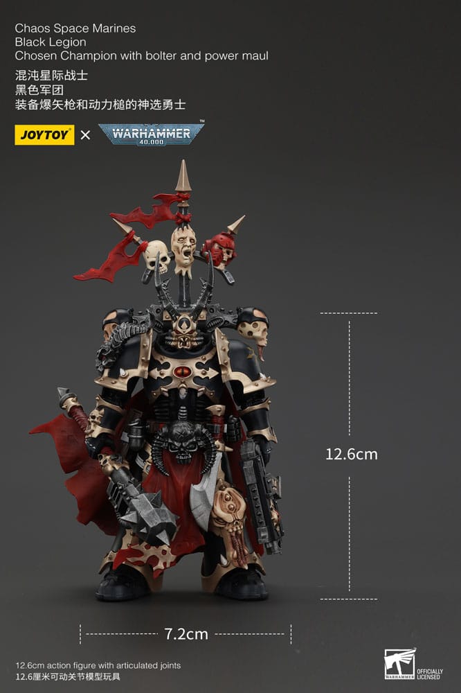 Warhammer 40k Actionfigur Chaos Space Marines Black Legion Chosen Champion with bolter and power maul 20 cm Image 9