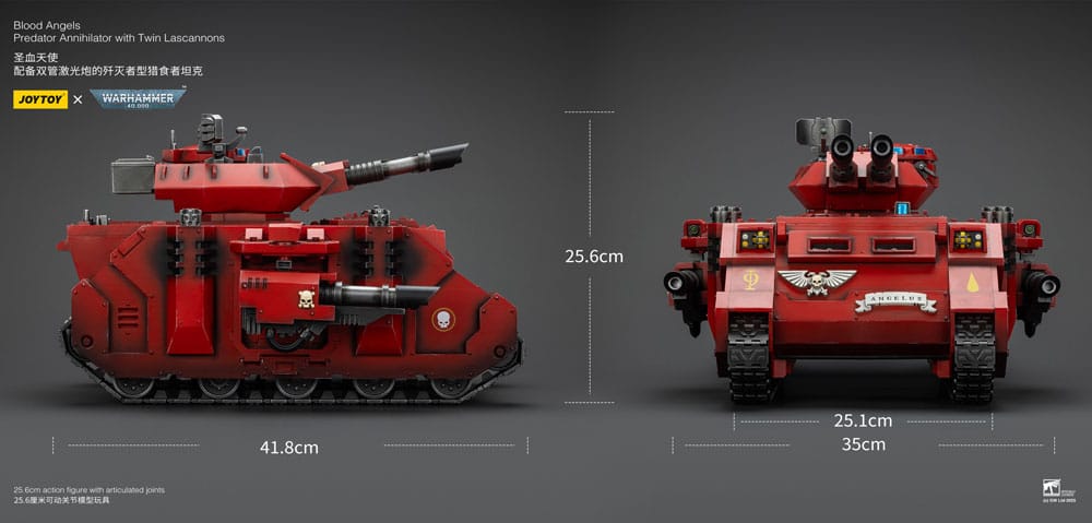 Warhammer 40k Actionfigur 1/18 Blood Angels Predator Annihilator with Twin Lascannons 26 cm Image 10