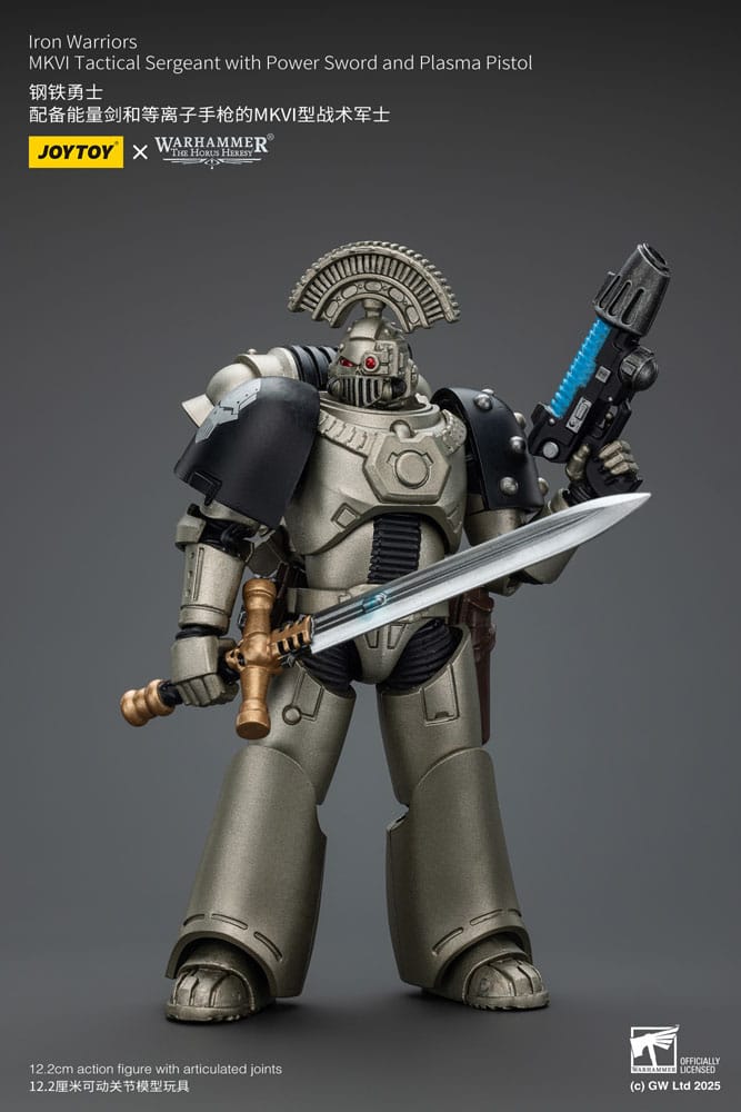 Warhammer The Horus Heresy Actionfigur 1/18 lron Warriors MKVI Tactical Sergeant with Power Sword and Plasma Pistol 12 cm Image 3