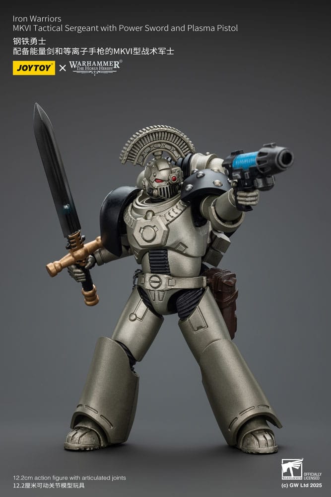 Warhammer The Horus Heresy Actionfigur 1/18 lron Warriors MKVI Tactical Sergeant with Power Sword and Plasma Pistol 12 cm Image 5