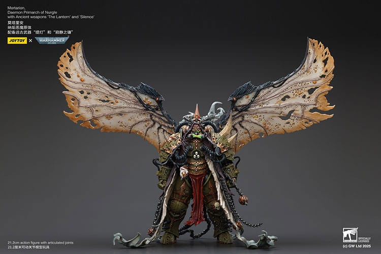 Warhammer 40k Actionfigur 1/18 Mortarion Daemon Primarch of Nurgle with Ancient weapons The Lantern and Silence 21 cm Image 1