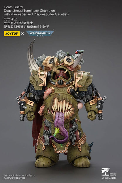 Warhammer 40k Actionfigur 1/18 Death Guard Deathshroud Terminator Championwith Manreaper and Plaguespurter Gauntlets 14 cm Image 1