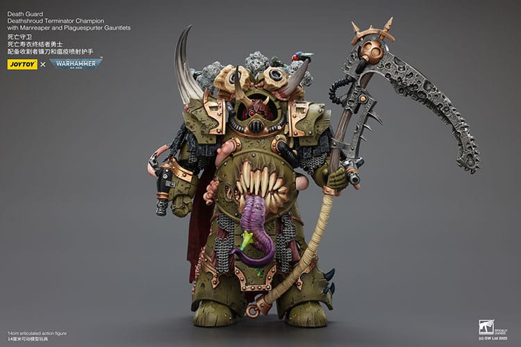 Warhammer 40k Actionfigur 1/18 Death Guard Deathshroud Terminator Championwith Manreaper and Plaguespurter Gauntlets 14 cm Image 3