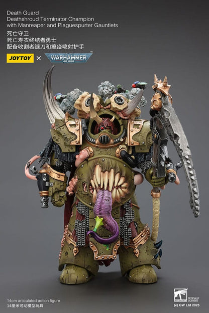 Warhammer 40k Actionfigur 1/18 Death Guard Deathshroud Terminator Championwith Manreaper and Plaguespurter Gauntlets 14 cm Image 5