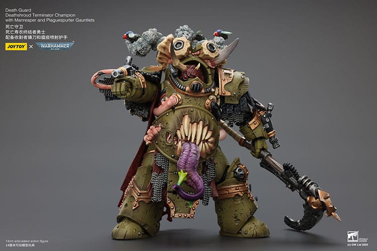 Warhammer 40k Actionfigur 1/18 Death Guard Deathshroud Terminator Championwith Manreaper and Plaguespurter Gauntlets 14 cm Image 6