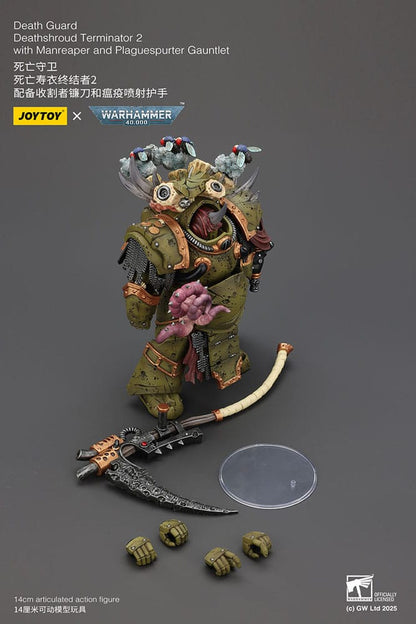 Warhammer 40k Actionfigur 1/18 Death Guard Deathshroud Terminator Championwith Manreaper and Plaguespurter Gauntlets 14 cm Image 8