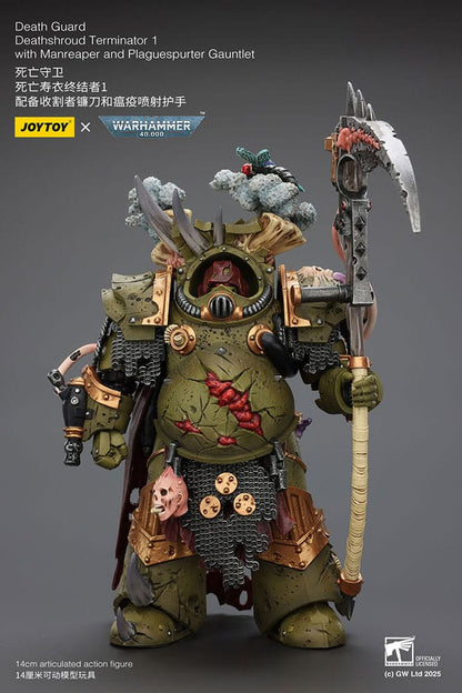 Warhammer 40k Actionfigur 1/18 Death Guard Deathshroud Terminator 1 with Manreaper and Plaguespurter Gauntlet 14 cm Image 1