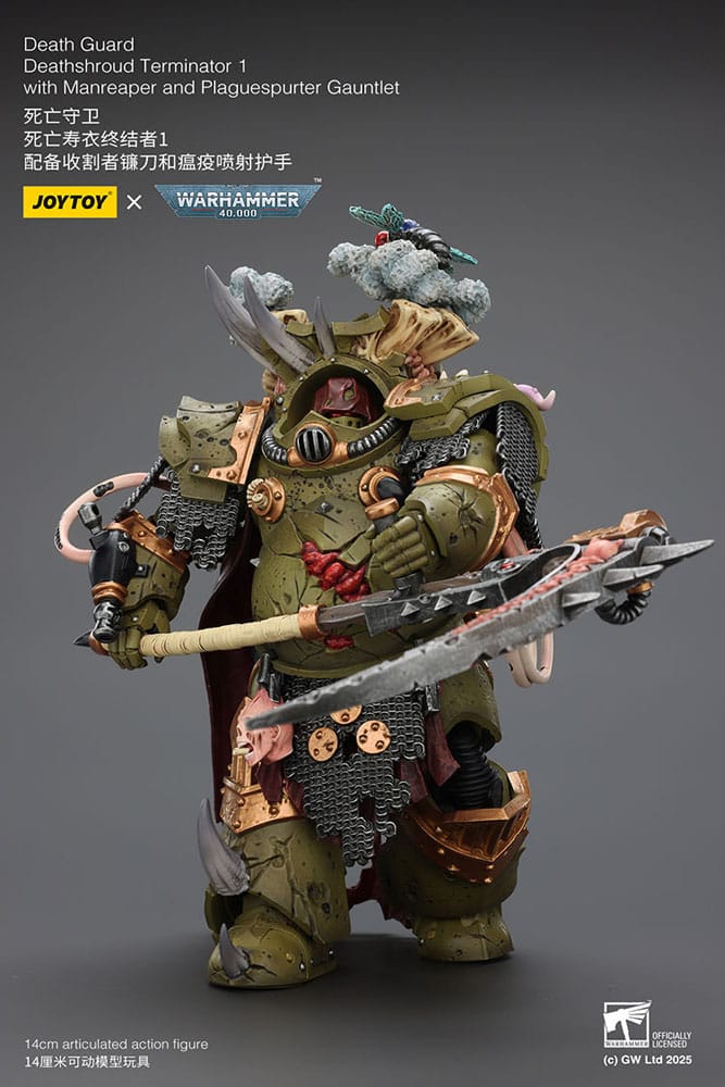Warhammer 40k Actionfigur 1/18 Death Guard Deathshroud Terminator 1 with Manreaper and Plaguespurter Gauntlet 14 cm Image 7