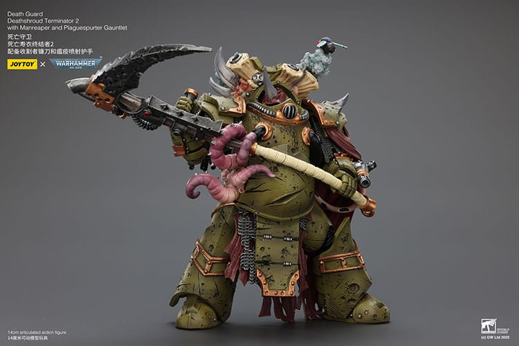 Warhammer 40k Actionfigur 1/18 Death Guard Deathshroud Terminator 2 with Manreaper and Plaguespurter Gauntlet 14 cm Image 5