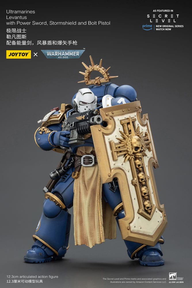 Warhammer 40,000 Actionfigur Ultramarines Levantus with Power Sword, Stormshield and Bolt Pistol 13 cm Image 4