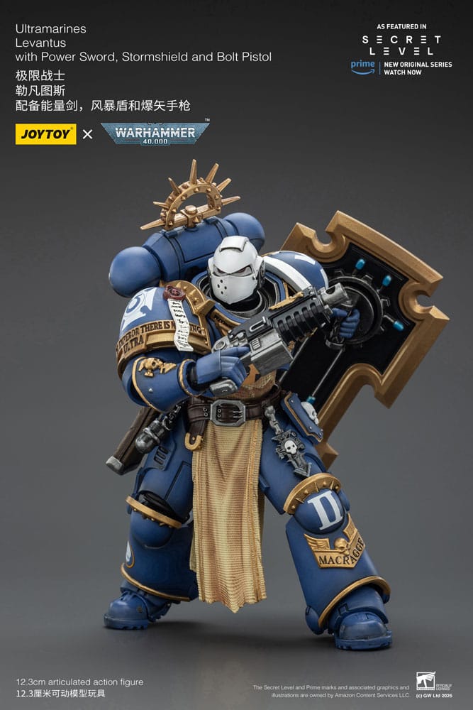 Warhammer 40,000 Actionfigur Ultramarines Levantus with Power Sword, Stormshield and Bolt Pistol 13 cm Image 5