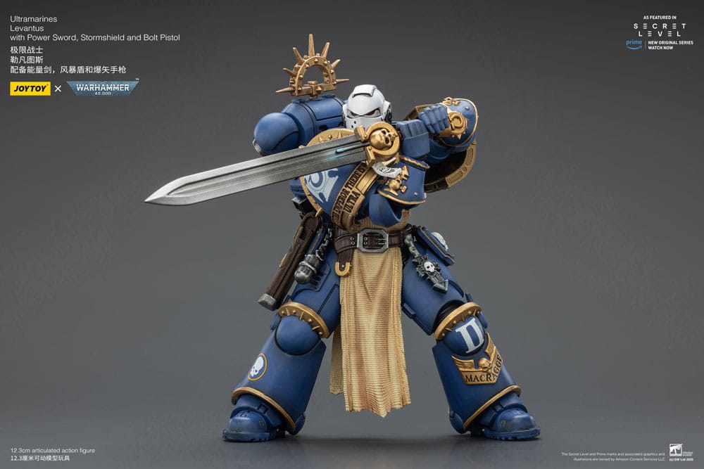 Warhammer 40,000 Actionfigur Ultramarines Levantus with Power Sword, Stormshield and Bolt Pistol 13 cm Image 7