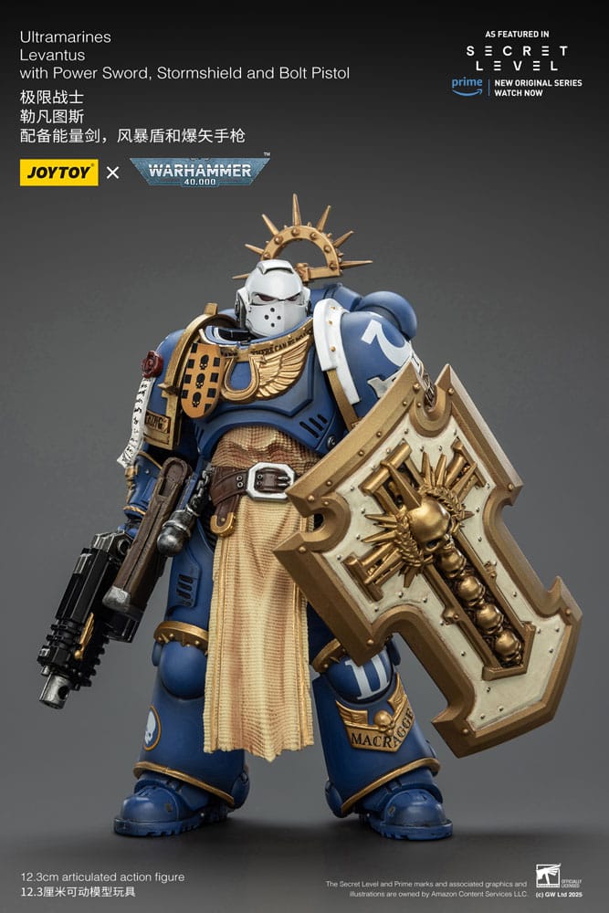 Warhammer 40,000 Actionfigur Ultramarines Levantus with Power Sword, Stormshield and Bolt Pistol 13 cm Image 8