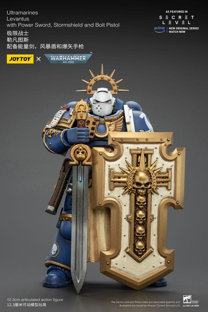 Warhammer 40,000 Actionfigur Ultramarines Levantus with Power Sword, Stormshield and Bolt Pistol 13 cm Image 10