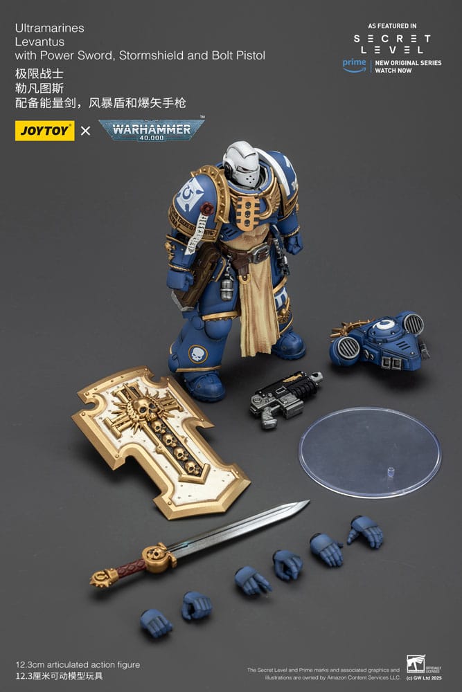 Warhammer 40,000 Actionfigur Ultramarines Levantus with Power Sword, Stormshield and Bolt Pistol 13 cm Image 11
