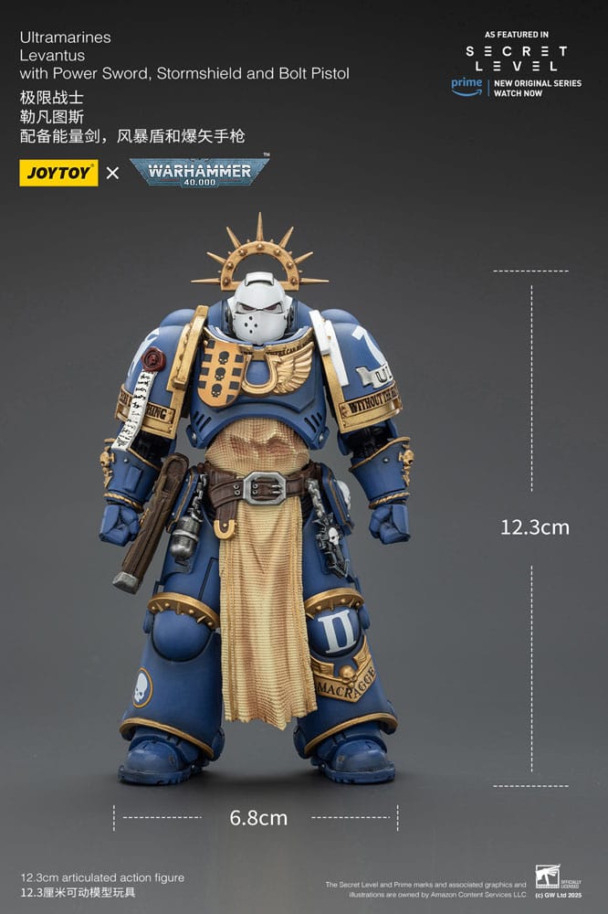 Warhammer 40,000 Actionfigur Ultramarines Levantus with Power Sword, Stormshield and Bolt Pistol 13 cm Image 12