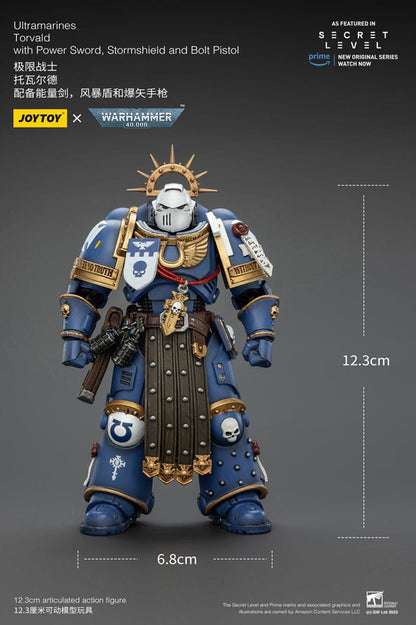 Warhammer 40,000 Actionfigur Ultramarines Torvald with Power Sword, Stormshield and Bolt Pistol 13 cm Image 3