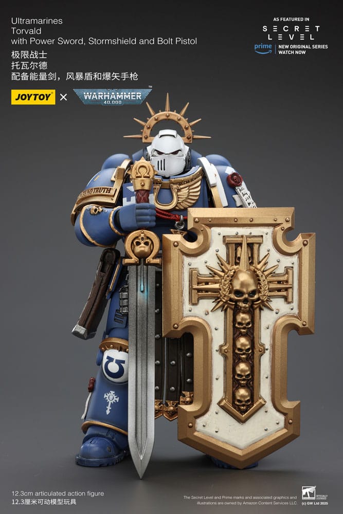 Warhammer 40,000 Actionfigur Ultramarines Torvald with Power Sword, Stormshield and Bolt Pistol 13 cm Image 4