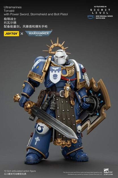 Warhammer 40,000 Actionfigur Ultramarines Torvald with Power Sword, Stormshield and Bolt Pistol 13 cm Image 6