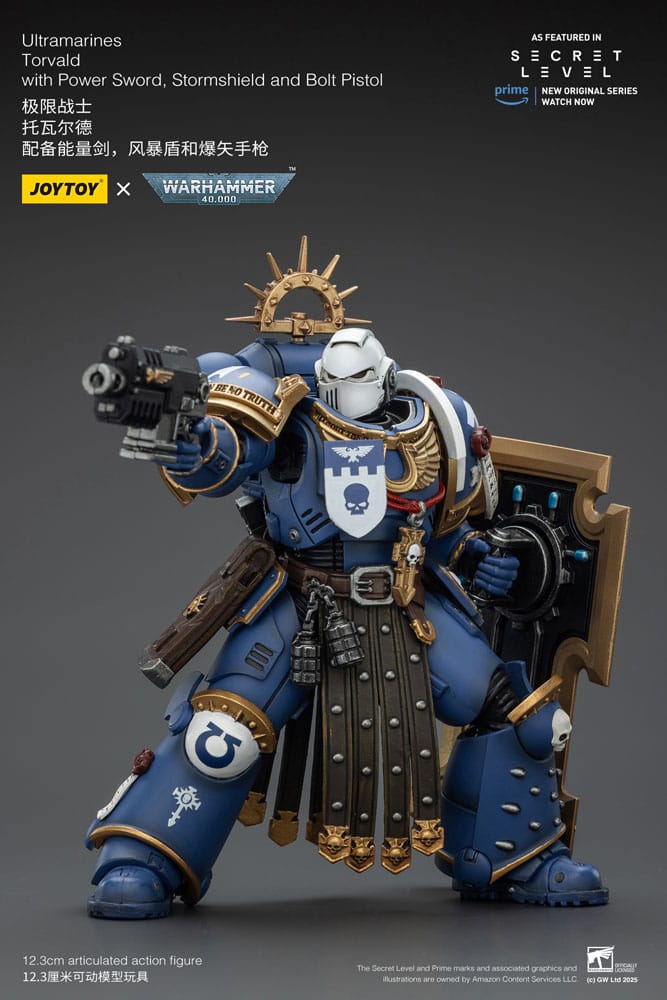 Warhammer 40,000 Actionfigur Ultramarines Torvald with Power Sword, Stormshield and Bolt Pistol 13 cm Image 7