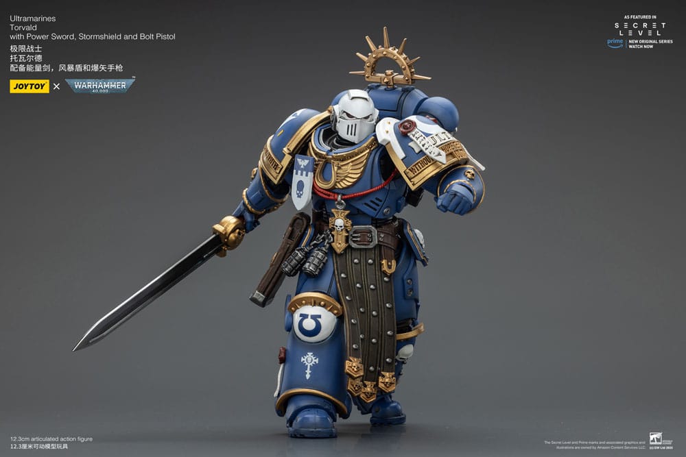 Warhammer 40,000 Actionfigur Ultramarines Torvald with Power Sword, Stormshield and Bolt Pistol 13 cm Image 9