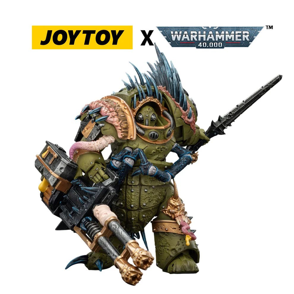 Warhammer 40,000 Actionfigur Death Guard Blightlord Terminator 1 with Reaper Autocannon and Bubotic Blades 14 cm Image 5