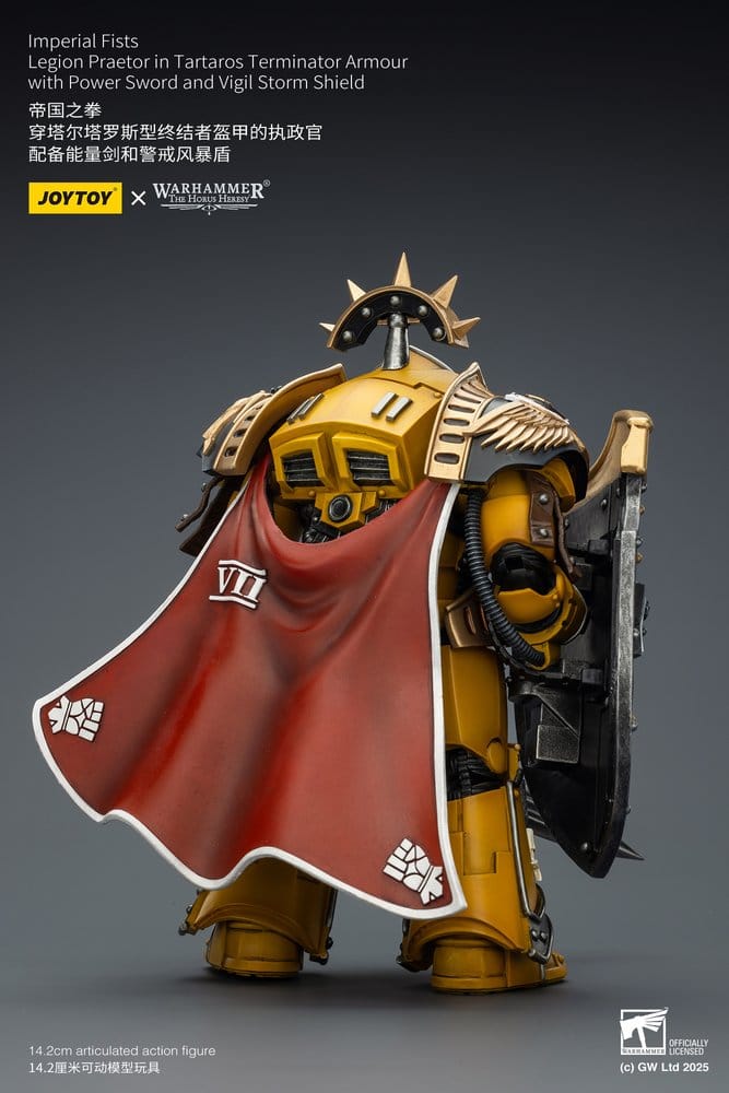Warhammer Imperial Fists Actionfigur Legion Praetor in Tartaros Terminator Armourwith Power Sword and Vigil Storm Shield 14 cm Image 4