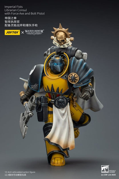 Warhammer Imperial Fists Actionfigur Librarian Consulwith Force Axe and Bolt Pistol 12 cm Image 7