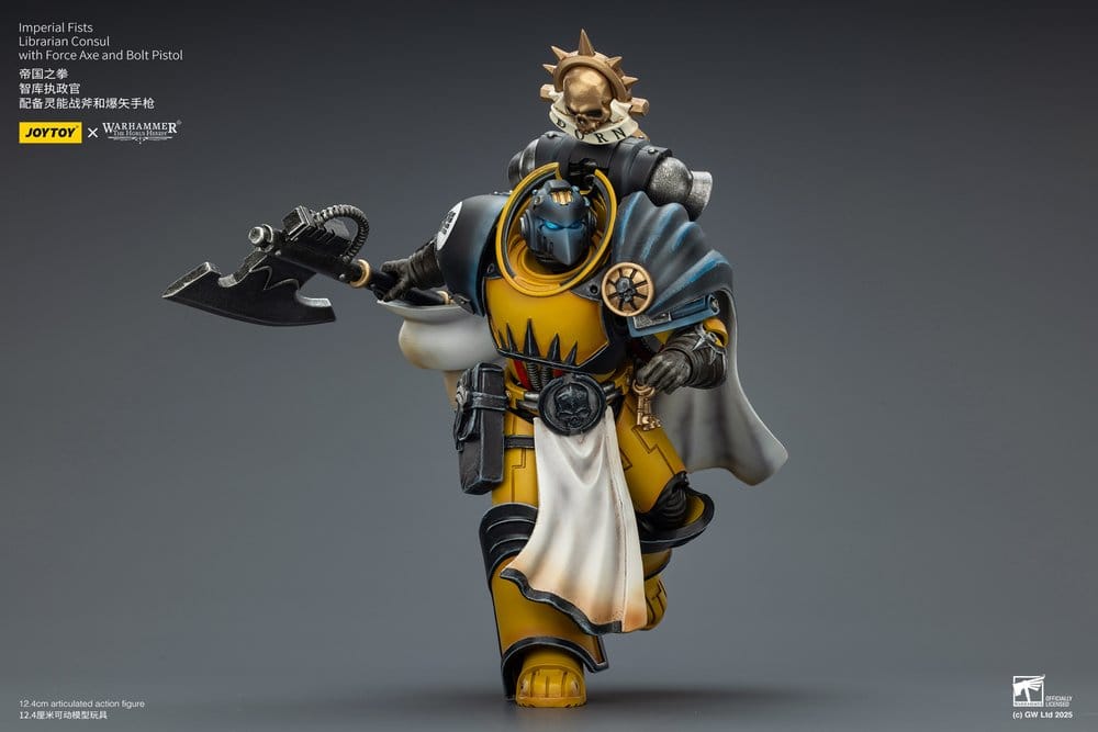 Warhammer Imperial Fists Actionfigur Librarian Consulwith Force Axe and Bolt Pistol 12 cm Image 8