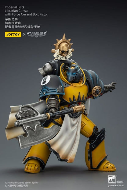 Warhammer Imperial Fists Actionfigur Librarian Consulwith Force Axe and Bolt Pistol 12 cm Image 9