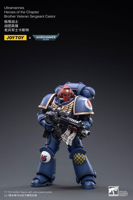Warhammer 40k Actionfigur 1/18 Ultramarines Heroes of the Chapter Brother Veteran Sergeant Castor 12 cm Image 1