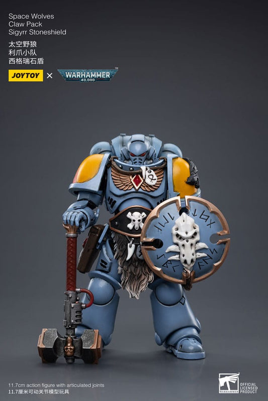 Warhammer 40k Actionfigur 1/18 Space Wolves Claw Pack Sigyrr Stoneshield 12 cm Image 1