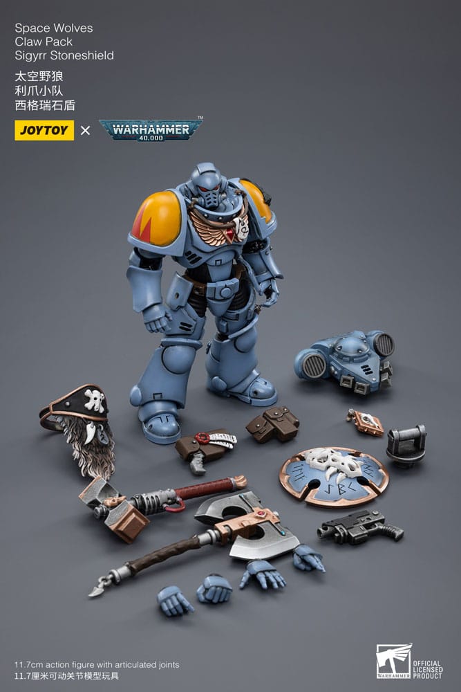 Warhammer 40k Actionfigur 1/18 Space Wolves Claw Pack Sigyrr Stoneshield 12 cm Image 9