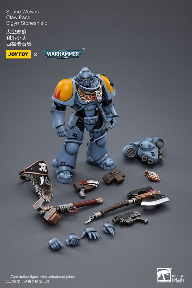 Warhammer 40k Actionfigur 1/18 Space Wolves Claw Pack Sigyrr Stoneshield 12 cm Image 10
