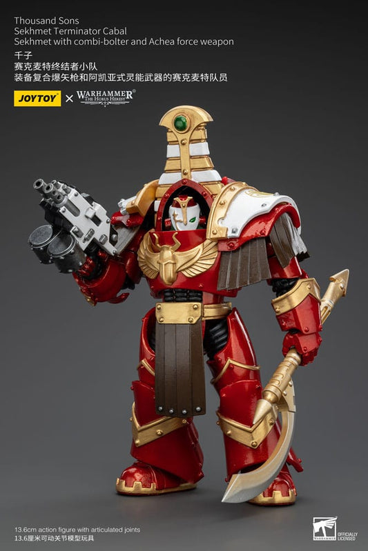 Warhammer The Horus Heresy Actionfigur 1/18 Thousand Sons Sekhmet Terminator Cabal Sekhmet with Combi-Bolter and Achea Force Weapon 14 cm Image 2