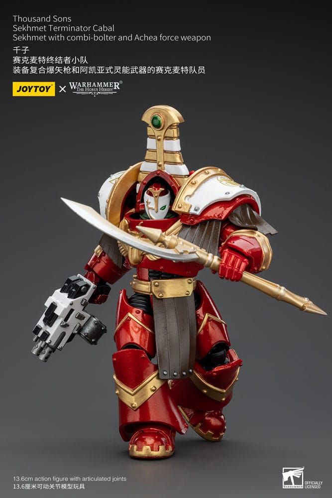 Warhammer The Horus Heresy Actionfigur 1/18 Thousand Sons Sekhmet Terminator Cabal Sekhmet with Combi-Bolter and Achea Force Weapon 14 cm Image 5